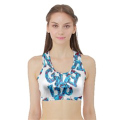 Sport Crossfit Fitness Gym Never Give Up Sports Bra With Border by Nexatart