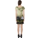 Wonderful Whte Unicorn With Black Horse Short Sleeve Skater Dress View2