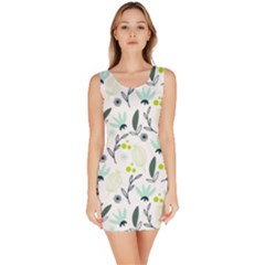 Hand Drawm Seamless Floral Pattern Sleeveless Bodycon Dress by TastefulDesigns