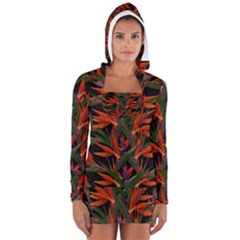 Bird Of Paradise Women s Long Sleeve Hooded T-shirt by Valentinaart