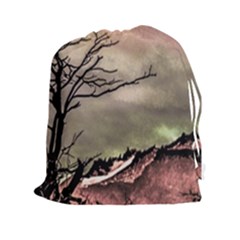 Fantasy Landscape Illustration Drawstring Pouches (xxl) by dflcprints