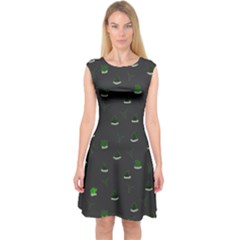 Cactus Pattern Capsleeve Midi Dress by ValentinaDesign
