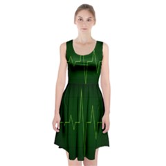 Heart Rate Green Line Light Healty Racerback Midi Dress by Mariart