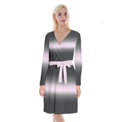 Decorative Pattern Long Sleeve Velvet Front Wrap Dress by ValentinaDesign