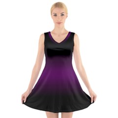 Decorative Pattern V-neck Sleeveless Skater Dress by ValentinaDesign
