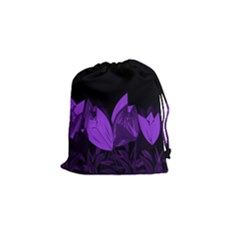 Tulips Drawstring Pouches (small)  by ValentinaDesign