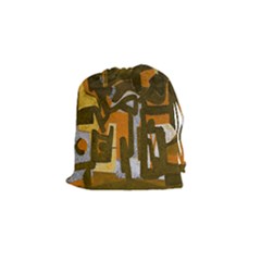 Abstract Art Drawstring Pouches (small)  by ValentinaDesign