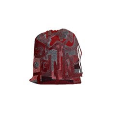 Abstract Art Drawstring Pouches (small)  by ValentinaDesign