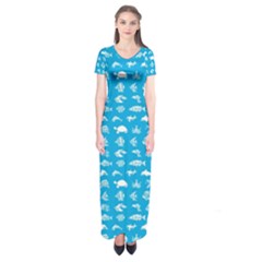 Fish Pattern Short Sleeve Maxi Dress by ValentinaDesign
