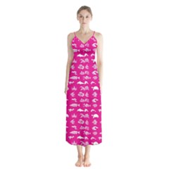 Fish Pattern Button Up Chiffon Maxi Dress by ValentinaDesign