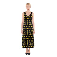 Fish Pattern Sleeveless Maxi Dress by ValentinaDesign