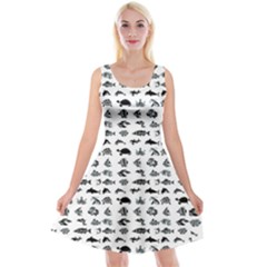 Fish Pattern Reversible Velvet Sleeveless Dress by ValentinaDesign