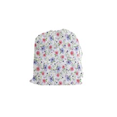 Floral Pattern Drawstring Pouches (small)  by ValentinaDesign