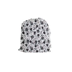 Floral Pattern Drawstring Pouches (small)  by ValentinaDesign