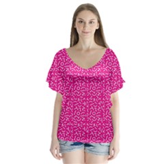 Abstract Art  Flutter Sleeve Top by ValentinaDesign