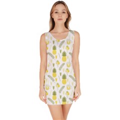 Pineapple Fruit And Juice Patterns Sleeveless Bodycon Dress by TastefulDesigns