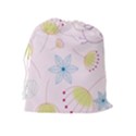 Pretty Summer Garden Floral Bird Pink Seamless Pattern Drawstring Pouches (Extra Large) View2