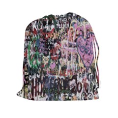 Graffiti Wall Pattern Background Drawstring Pouches (xxl) by Nexatart
