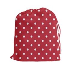 Red Polka Dots Drawstring Pouches (xxl) by LokisStuffnMore