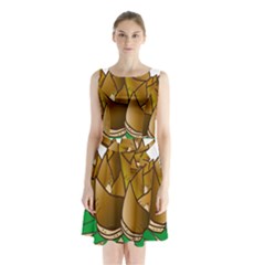 Young Bamboo Sleeveless Waist Tie Chiffon Dress by Mariart