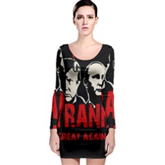 Make Tyranny Great Again Long Sleeve Bodycon Dress by Valentinaart