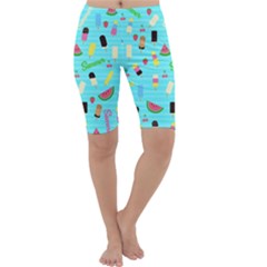 Summer Pattern Cropped Leggings  by Valentinaart