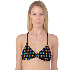 Polka Dots Rainbow Circle Reversible Tri Bikini Top by Mariart