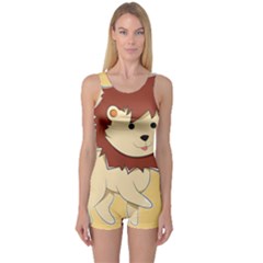 Happy Cartoon Baby Lion One Piece Boyleg Swimsuit by Catifornia