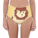Happy Cartoon Baby Lion Reversible High-Waist Bikini Bottoms View1