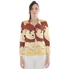 Happy Cartoon Baby Lion Wind Breaker (women) by Catifornia