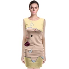 Happy Cartoon Baby Hippo Classic Sleeveless Midi Dress by Catifornia