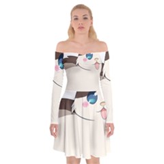 Ragdoll Cat For Life Off Shoulder Skater Dress by Catifornia