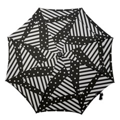 Ambiguous Stripes Line Polka Dots Black Hook Handle Umbrellas (medium) by Mariart
