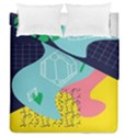 Behance Feelings Beauty Waves Blue Yellow Pink Green Leaf Duvet Cover Double Side (Queen Size) View1