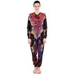The Eye Of Julia, A Rainbow Fractal Paint Swirl Onepiece Jumpsuit (ladies)  by jayaprime