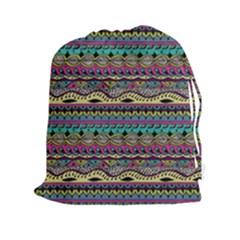 Aztec Pattern Cool Colors Drawstring Pouches (xxl) by BangZart