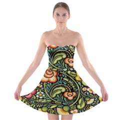Bohemia Floral Pattern Strapless Bra Top Dress by BangZart