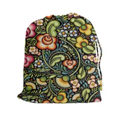 Bohemia Floral Pattern Drawstring Pouches (xxl) by BangZart