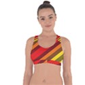 Abstract Bright Stripes Cross String Back Sports Bra View1