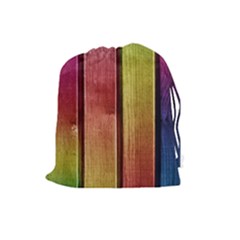 Colourful Wood Painting Drawstring Pouches (large)  by BangZart