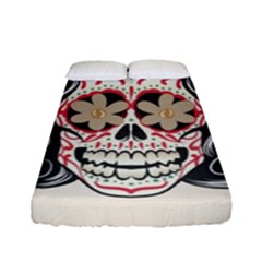 Woman Sugar Skull Fitted Sheet (full/ Double Size) by LimeGreenFlamingo