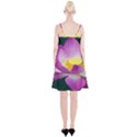 Pink Lotus Flower Spaghetti Strap Velvet Dress View2