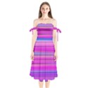 Cool Abstract Lines Shoulder Tie Bardot Midi Dress View1