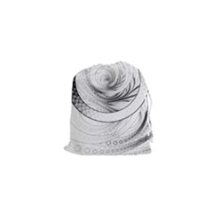 Enso, A Perfect Black And White Zen Fractal Circle Drawstring Pouches (xs)  by jayaprime