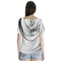 Enso, a Perfect Black and White Zen Fractal Circle Flutter Sleeve Top View2
