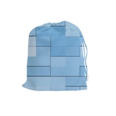 Blue Squares Iphone 5 Wallpaper Drawstring Pouches (large)  by BangZart