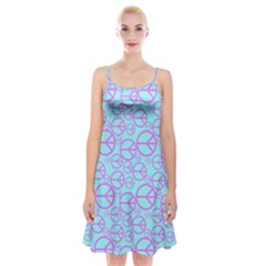 Peace Sign Backgrounds Spaghetti Strap Velvet Dress by BangZart