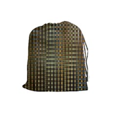 Background Colors Of Green And Gold In A Wave Form Drawstring Pouches (large)  by BangZart