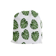 Leaf Pattern Seamless Background Drawstring Pouches (large)  by BangZart