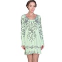 Illustration Of Butterflies And Flowers Ornament On Green Background Long Sleeve Nightdress View1